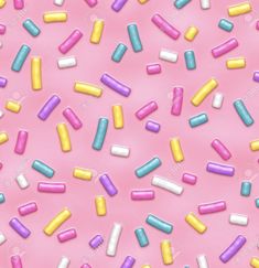 Pink Donut Glaze, Sprinkles Wallpaper, Pink Donut, Ice Cream Sprinkles, Pink Donuts, Kids Art Supplies, Pretty Notes, Donut Glaze, Seamless Pattern Vector