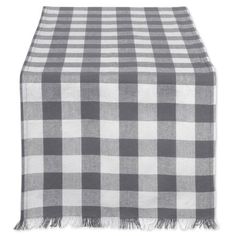 a black and white checkered table cloth