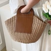 Stylish Casual Straw Summer Handbag – 2YZ Shop Casual Shopping Bag With Bamboo Handle, Modern Beige Straw Bag With Double Handle, Trendy Spring Straw Bag, Trendy Natural Fiber Straw Bag For Spring, Modern Summer Bags With Bamboo Handle, Modern Straw Bag For Shopping, Trendy Straw Bags With Bamboo Handle, Chic Straw Bag For Shopping, Modern Beige Straw Bag For Shopping