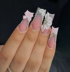 Acrylic Nails Nude, Long Acrylic Nail Designs, White Acrylic Nails, Blush Nails, Long Square Acrylic Nails