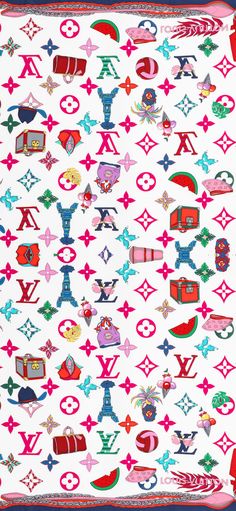 an image of a scarf with many symbols on it