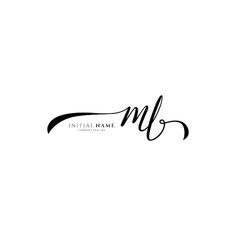 initial name logo design with the letter m in black and white ink on a white background