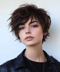 Add volume to your shaggy layers pixie for a fuller, more dynamic look. Shaggy Bob For Square Face, Shaggy Grown Out Pixie, Mixie Pixie Mullet Round Face, Shaggy Pixie Mullet Straight Hair, Pixie Shag Haircut, Shag Pixie, Women’s Punk Haircuts, Pixie Cuts For Thick Hair, Cuts For Thick Hair