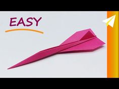 an easy origami paper airplane is shown with the words easy written on it