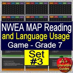 an interactive map reading and language usage game - grade 7 set 3 with text that reads nwea map reading and language usage game - grade 7