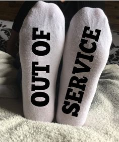 Out of service socks Funny socks Funny men socks by KaryBellA Socks With Sayings On Bottom Diy, Sock Sayings, Cricut Socks, Socks Quotes, Sock Ideas, Funny Socks For Men, Cricut Patterns, Htv Ideas, Out Of Service