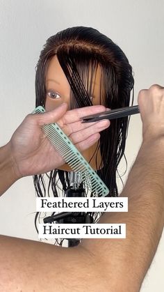 How To Cut Feathered Layers ✂️ . Use this technique to quickly create the perfect feathered layers - don’t forget to provide a proper… | Instagram Feathered Layered Hairstyles, Feathered Hair Cut, Feathered Layers, Face Framing Curtain Bangs, Hair Curling Tips, Layered Haircuts For Medium Hair