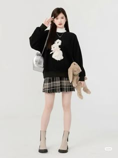 Igari Fashion, Winter Inspo Outfits, Inspo Poses, Her Drawing, School Homework, Selfie Inspo, Aesthetic Korean, Trendy Dress Outfits, Estilo Preppy