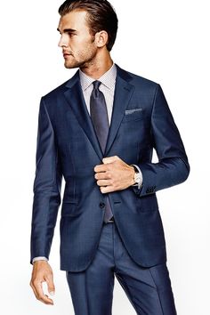 Smart Business Suit – Zegna Made to Measure Smart Business Attire, Mens Clothing Styles Streetwear, Cocktail Attire Men, Made To Measure Suits, Men's Business Suits, Blue Suit Men, Suits Men Business, Custom Made Suits