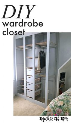 an image of a bedroom closet with drawers