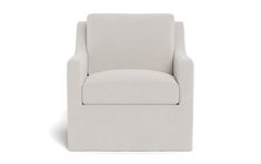 an upholstered chair on a white background