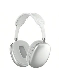 a pair of white headphones on a white background