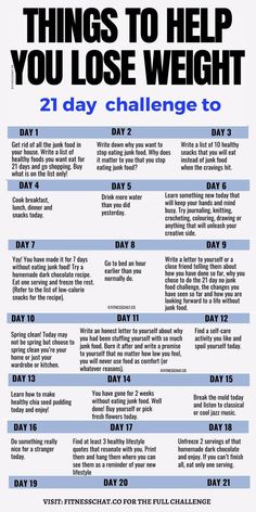 21 Day Challenge, Healthy Routine, Day Challenge, Best Diets, Healthier You, Diet Tips, Healthy Weight