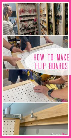 how to make flip boards with pegs and screwdrivers for crafting, diy or home decor