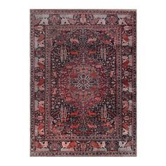 Bohemian Floral Medallion Indoor Area Rug or Runner, 7'6"x9'6", Garnet Red - Blue Nile Mills Family Room Colors, Red Rectangle, Area Rug Pad, Garnet Red, Medallion Pattern, Area Rug Sizes, Bohemian Floral, Blue Nile, Flat Weave Rug