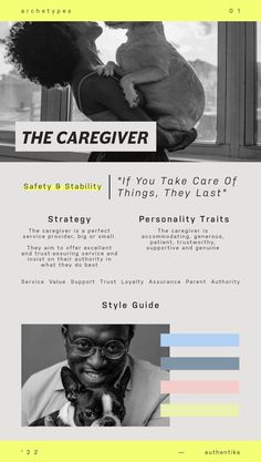 The caregivers are big on service and value assurance, even if it means sacrificing their own interests, which is best to be avoided! Actually, many business owners I created the branding for strive to be the best example of the caregiver archetype, incorporating loyalty, friendliness and assurance into their service. #branding #brandarchetype #smallbusinessbranding Caregiver Archetype, Service Branding, Branding Checklist, Healing Inspiration, Kids Spa, Personality Psychology, Trust And Loyalty, Brand Kit