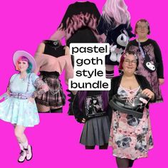 Pastel Goth Personalized Style Bundle  ✨Have you been wanting to try out a new style of dress but aren't sure where to start? Let me help you! ✨ 🌑Pastel goth fashion is a distinctive subculture that blends elements of traditional goth style with soft, pastel colors. It typically features a palette of muted shades like lavender, mint green, and baby pink, contrasted with dark, edgy accessories. Outfits often include oversized sweaters, lace, and frilly skirts, paired with chunky platform shoes o Pastel Goth Style, Pastel Goth Dress, Melanie Martinez Style, Goth Dresses, Traditional Goth, Thrifted Clothing, Frilly Skirt, Clothing Bundle, Edgy Accessories