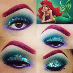 Beat Little Mermaid Makeup, Carnaval Make-up, Ariel Makeup, Mermaid Makeup Tutorial, Fantasy Make-up, Halloweenský Makeup, Ariel Costumes, Drag Make-up, Mermaid Halloween