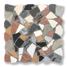 a mosaic tile with various colors and shapes