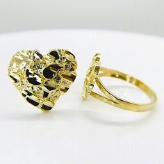 Great shopping ideas for 10k Solid Gold Nugget Heart Love Ring for Women Girl, Fine Jewelry Gold Nugget Ring Women, Heart Nugget Ring, Valentine's Day Promise Heart Ring With Open Design, Valentine's Day Promise Heart Ring With Open Shape, Valentine's Day Promise Heart Ring, Open Design, Valentine's Day Promise Heart Ring, Adjustable Heart Shaped Rings For Valentine's Day, Open Ring For Valentine's Day Promise, Adjustable Heart-shaped Rings For Valentine's Day