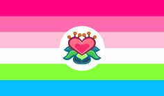 the rainbow flag with a heart on top and two hearts in the middle, as well as