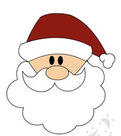 an image of santa claus face with beard and mustache on white background, for christmas