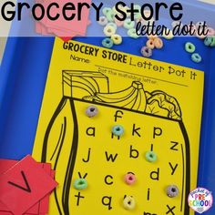 a grocery store letter activity for kids