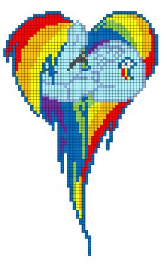 a cross stitch pattern of a rainbow bird