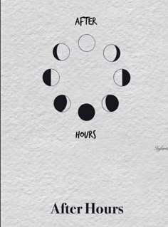 the cover for after hours, with four circles in black and white on top of it