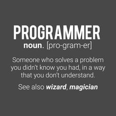 the words programmer are written in white on a black background with an image of a