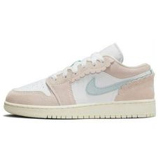 Big Kid's Air Jordan 1 Low SE Guava Ice/Jade Ice-White Size: 4.  Gender: unisex.  Age Group: kids. Cute Sneakers, 5 Kids, Swag Shoes, Air Jordan 1 Low, Jordan 1 Low, Stylish Sneakers, Air Jordan 1, Jordan Shoes, Cute Shoes