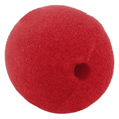 a red foam ball on a white background