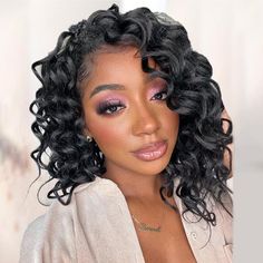 PRICES MAY VARY. Advantages:Ocean Wave Crochet Hair Curly Wave For Black Women. It feels very smooth. Crochet Hair Pre Looped Ocean Wave, It Is Also Deep Wave Crochet Hair. Specification: 8-9 Inch Ocean Wave Crochet Hair 40g/pack, 18strands/ack, 7packs/lot,6-7 Packs Can Make a Head, and Will Be Thick, #1B#,T30#,T27#,T350#,TGrey,T1B/27/613,P30, T1/30/27,T/GREY Can Be Chosen. Features:Handmade Ocean Wave Crochet Braids Is Smooth, Soft, Durable & Natural Texture, Light -Comfortable to Wear. Super S Ocean Wave Hair, Short Curly Crochet Hair, Bob Riccio, Deep Wave Crochet Hair, Ocean Wave Crochet, Ocean Wave Crochet Hair, Wave Crochet, Party Make-up, Crochet Hairstyles