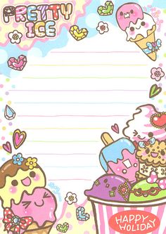 a birthday card with ice cream and donuts