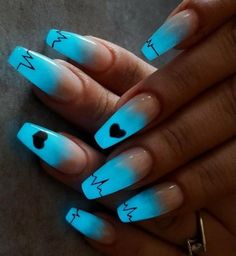 Ombre Nail Art, Blue Ombre Nails, Ombre Nail Art Designs, Unghie Sfumate, Ombre Nail, Polish Ideas, Nail Art Ombre