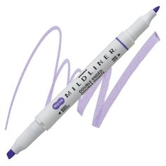 a purple marker pen with the word mildliner in it's center and an eraser