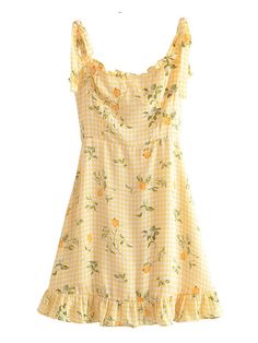 Limoncello //Dress Dress French Style, Lemon Print, Lace Mini Dress, Plaid Dress, Printed Mini Dress, Dress Vintage, Short Dress