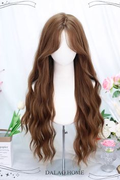 Color: Brown Fabric: High Temperature Wire Style types: Sweet Lolita Season: Spring, Summer, Autumn, Winter Wig Length: 60-65CM. Notice: Wig*1. Any of the accessory is not included. Long Hair Shaved Sides, Kawaii Wigs, Style Types, Hair Inspiration Long, Spring Summer Autumn Winter, Punk Dress, Brown Wig, Haircuts For Long Hair, Long Hair Women