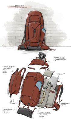 Backpack Design Concept, Backpack Project, Backpack Inspiration, Backpack Design, Industrial Design Sketch, Bag Design, That Day, One Bag, Designer Backpacks