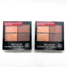 Stock Up With This Bundle Of Two Eyeshadow Quads From Revlon Featuring Both Matte And Shimmer Eyeshadows In A Pretty Warm-Toned Palette. Revlon’s #1 Powder Eyeshadow Palette Now Has A Buttery-Soft Feel, True Color Payoff And Transitional Day-To-Night Shades That Build And Blend For Soft And Chic To Bold And Dramatic Looks. Lightweight Powder-Cream Hybrid Formula Wears Up To 24 Hours. The Items In The First Photo Are The Exact Items You Will Receive. Feel Free To Bundle With Any Other Makeup Or I Night Shades, Revlon Makeup, Eyeshadow Quad, Revlon Colorstay, Dramatic Look, Day To Night, To Night, Revlon, Makeup Eyeshadow