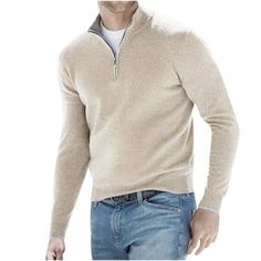 Men's Fashion Wool Sweater Stand Up Collar Solid Long Sleeved Knitted Pullovers Features: This womens Long Sleeve Sweatshirt is made of strechy and breathable fabric, soft lightweight and comfortable, It's Comfy Against the Skin. Features:Crewneck,Casual Workout Tops/Tunic Tops for Leggings/Everyday Wear. Style:This Printed Tops Can be Great under jackets or alone, worn with jeans, shorts, Dress,heels, or flats,just the way you like Occasion: Casual,Daliy, Birthday,For work,Club, At home Vacatio Mens Tops Casual, Jersey Vintage, Turtleneck Shirt, Traje Casual, Retro Mode, Winter Sweatshirt, Fashion Business, Moda Vintage, Long Sleeve Turtleneck