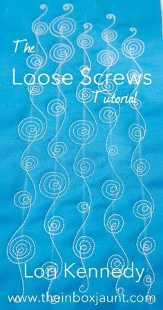 an image of a blue book cover with white thread on it and the title, loose lace screws