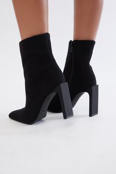 Available In Black And Off White. Booties Pointed Toe Ultra High Heel Imported | Francisco Booties in Black size 6.5 by Fashion Nova Black High Heel Synthetic Booties, Black Closed Toe Booties With 4-inch Heel, Black Heeled Boots With 4-inch Heel And Pointed Toe, Black Ankle-high Booties With Padded Ankle, Black Party Booties With 4-inch Heel, Black Booties, Sale Items, Fashion Nova, Black Fashion