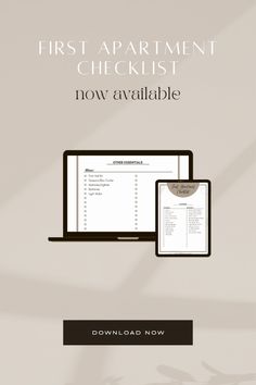 the first apartment checklist is now available for purchase on e - mail or invoicers
