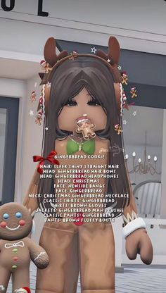 Berry Avenue Codes Crismas, Winter Outfits Berry Avenue Codes, Winter Berry Avenue Codes, Berry Avenue Pjs, Berry Ave Baby Codes, Berry Ave Outfits, Gingerbread Hair Bow, Gingerbread Outfit, Shabby Chic Girls Bedroom