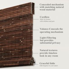 the parts of a bamboo window covering