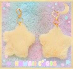 Cute Fuzzy Starry Dainty Earrings, Kawaii Earrings, Cute Earrings, Fluffy Stars Earrings, Dreamy Earrings, Star Earrings, Kawaii Fluffy - Etsy South Africa Kawaii Ring, Stars Earrings, Daisy Scouts, Earrings Kawaii, Weird Jewelry, Kawaii Earrings, Earrings Star, Kawaii Core, Kawaii Accessories