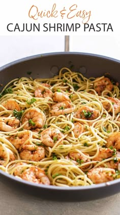 quick and easy cajun shrimp pasta in a skillet