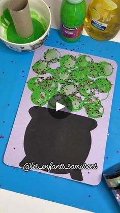 this is an image of a st patrick's day craft with shamrocks on it