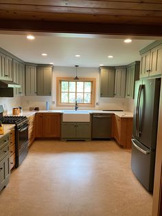 the kitchen is clean and ready for us to use in its new owner's home